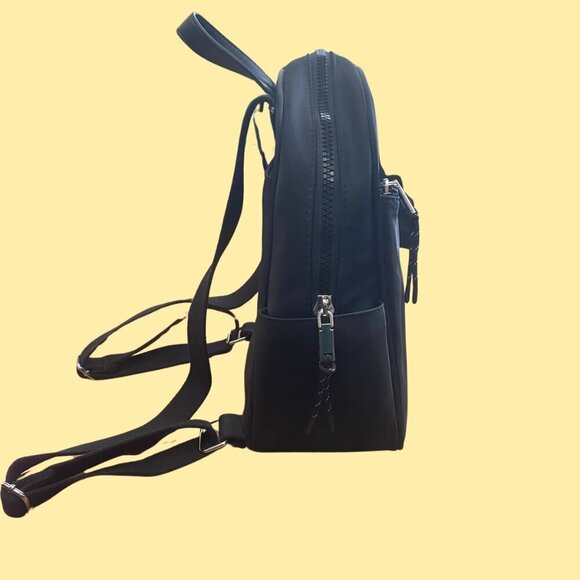 ✨ Calvin Klein Mini Backpack – Sleek Black Nylon with Silver Accents ✨ - Picture 5 of 7